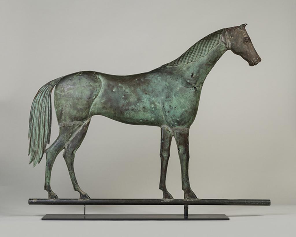 A 19th Century weathervane of the racehorse Lexington, with bullet marks. 